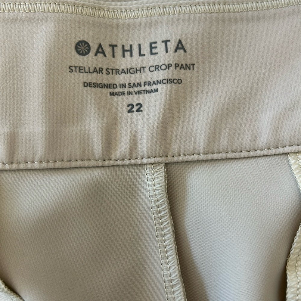 Athleta Stellar Straight Crop Pant EUC Tan/Khaki/Gray Size 22 Stretch - Picture 7 of 10